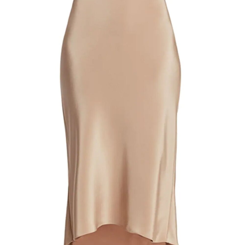 Tibi **NWT** silk 4 ply bias cut skirt in latte color. Size 12. - Picture 4 of 15
